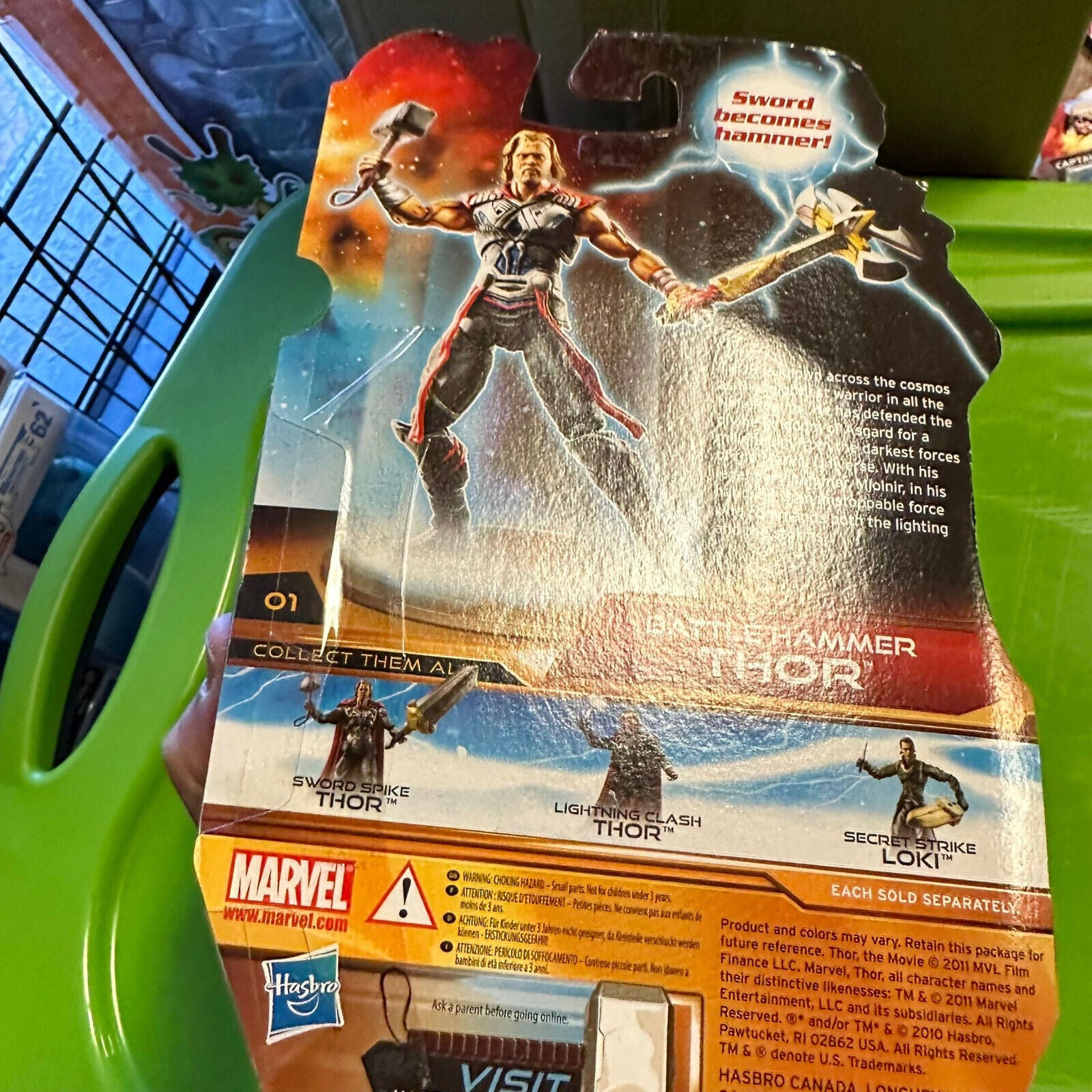 Marvel Universe Thor 4" Action Figure Movie 2011 Battle Hammer Hasbro