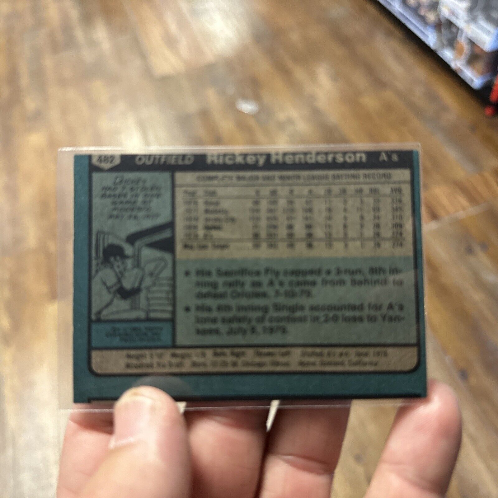 Ricky Henderson Rookie Card 1980 Topps Baseball #482