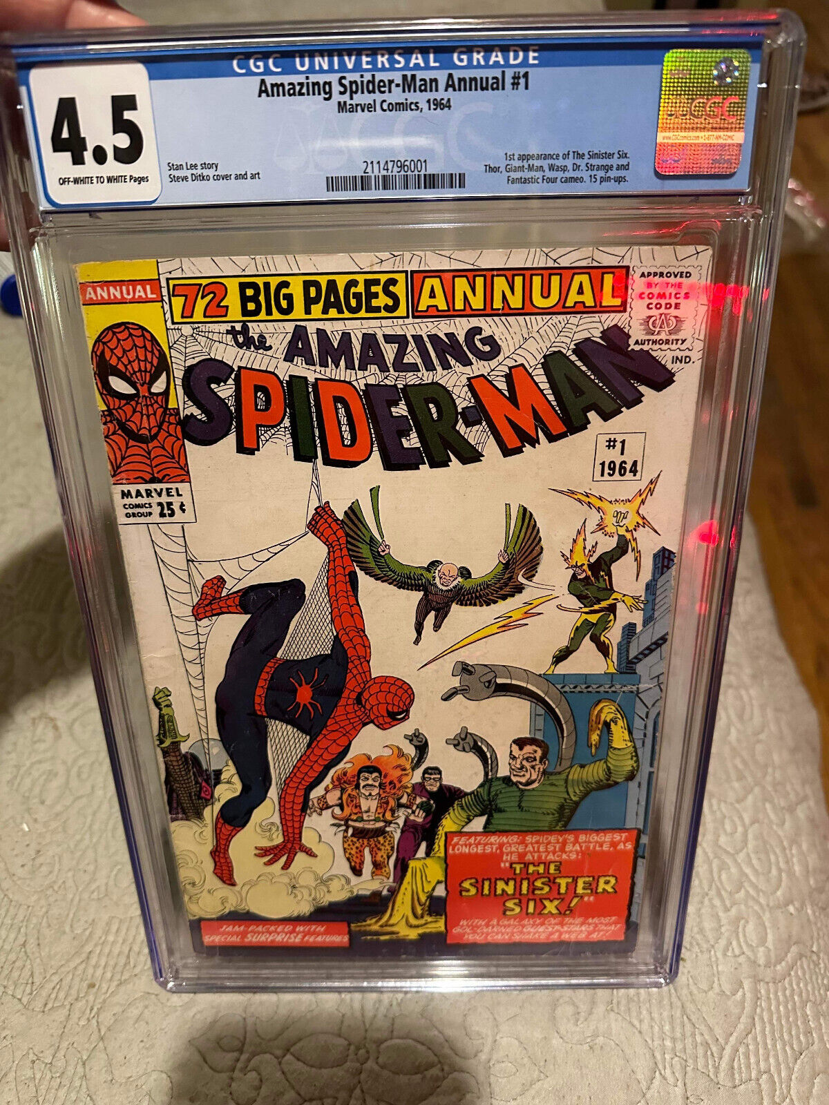 The Amazing Spider-Man Annual #1 Marvel 1964 Comic Book CGC 4.5